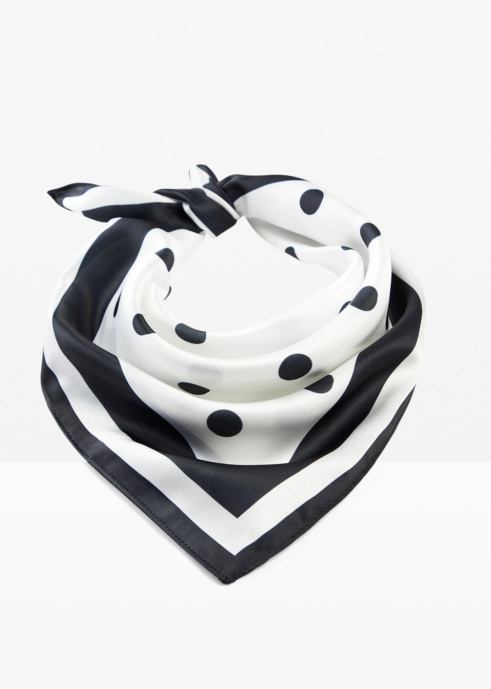 Φουλάρι-Λευκό/Μαύρο πουά-bonprix