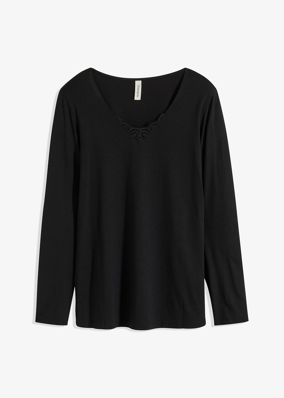 Μπλούζα πιτζάμας με βισκόζη-Μαύρο-bonprix