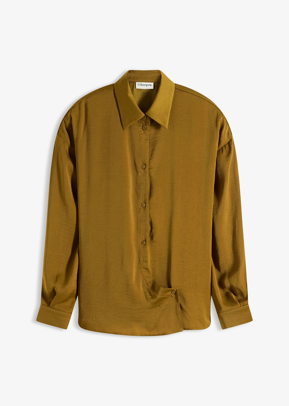 Σατέν πουκαμίσα-Πράσινο σκούρο-bonprix