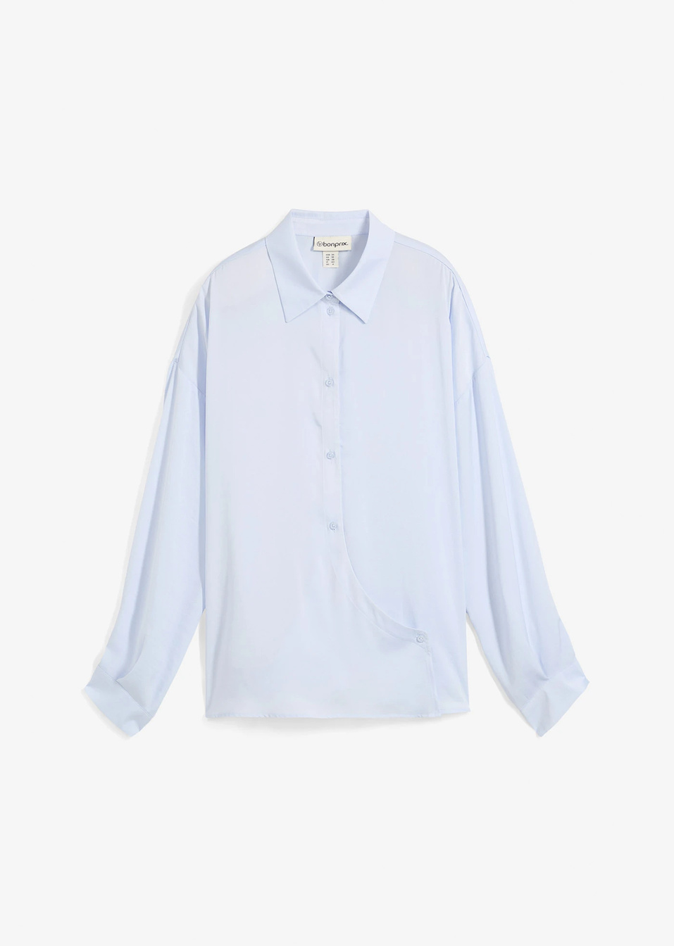 Σατέν πουκαμίσα-Μπλε παλ-bonprix