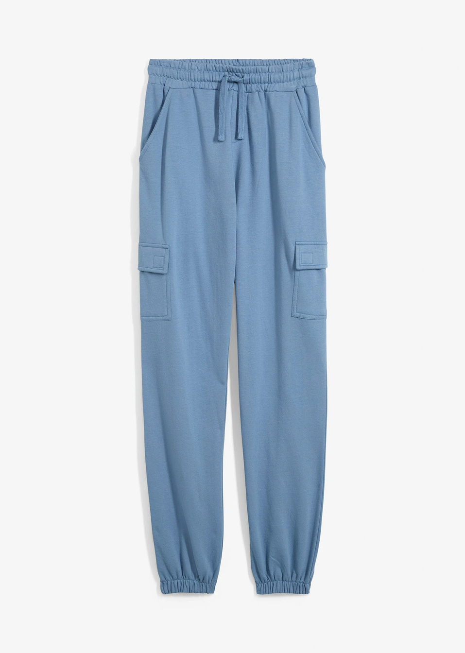 Παντελόνι για jogging από καθαρό βιολογικό βαμβάκι-Μπλε ραφ-bonprix