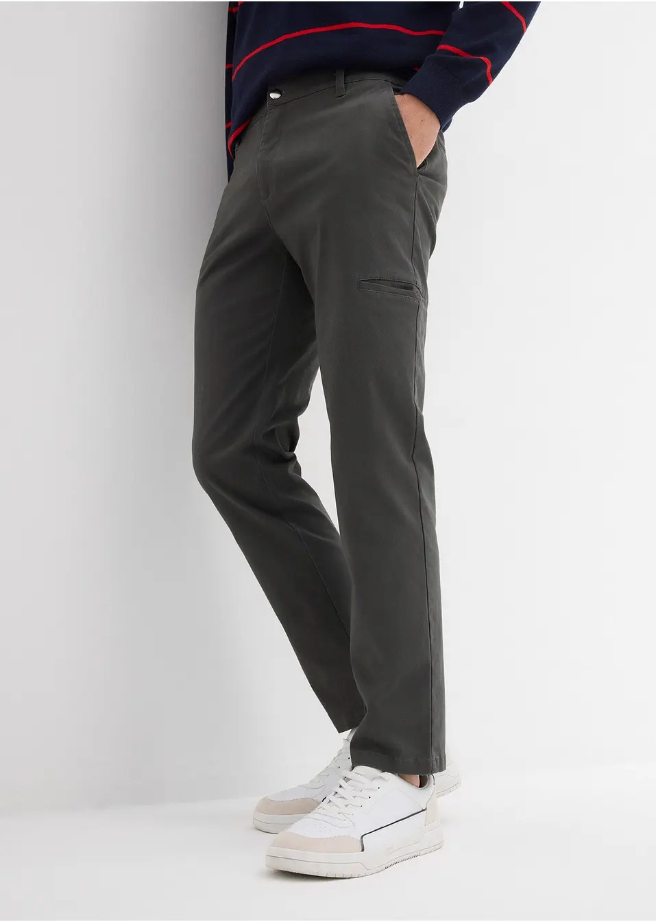 Ελαστκό παντελόνι με τσέπη για κινητό regular fit, straight-bonprix