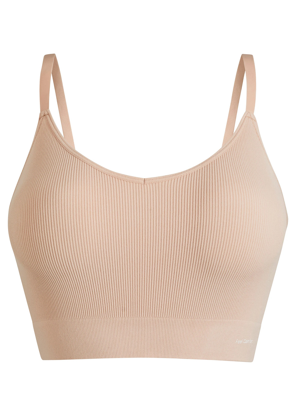 Σουτιέν μπουστάκι ριμπ χωρίς ραφές Feel Comfort-Μπεζ-bonprix