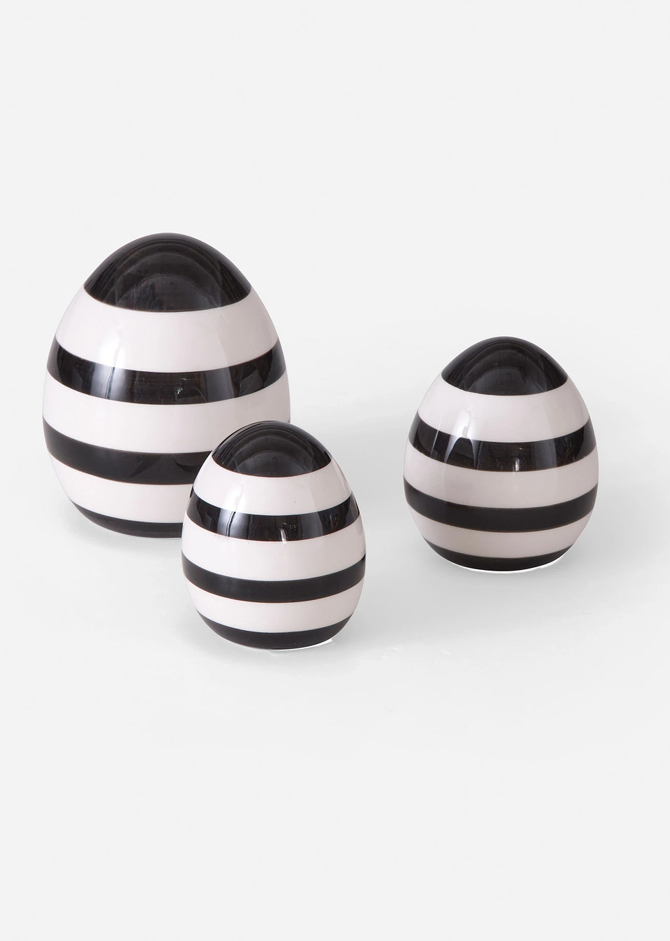 Декоративни великденски яйца (комплект от 3 части)-Черно/Бяло-bonprix