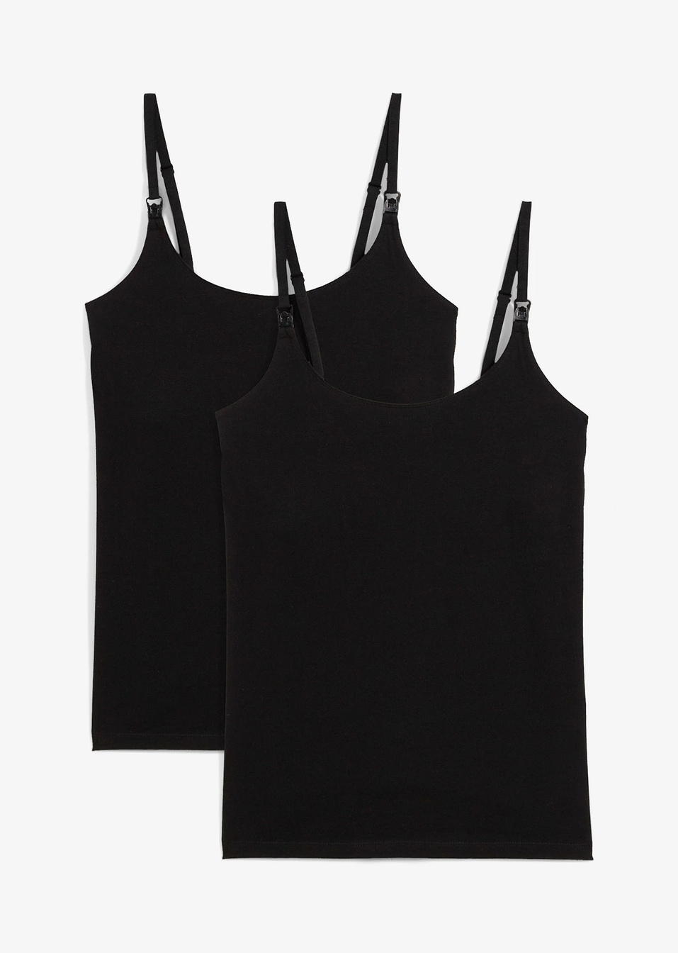 Τοπ θηλασμού με βιολογικό βαμβάκι (συσκευασία των 2)-Μαύρο-bonprix