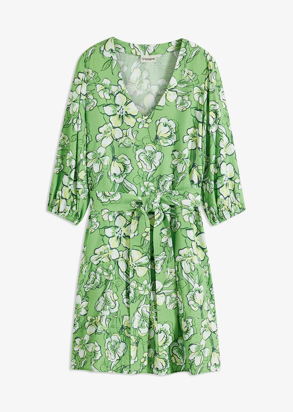 Φόρεμα από μαλακή σύμμεικτη βισκόζη-Πράσινο του τριφυλλιού-bonprix