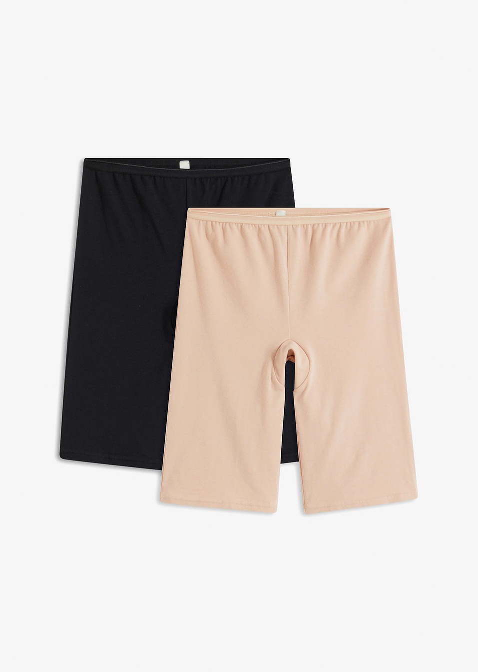 Μακρύ εφαρμοστό μποξεράκι με βιολογικό βαμβάκι (συσκευασία των 2)-Μαύρο + Μπεζ-bonprix