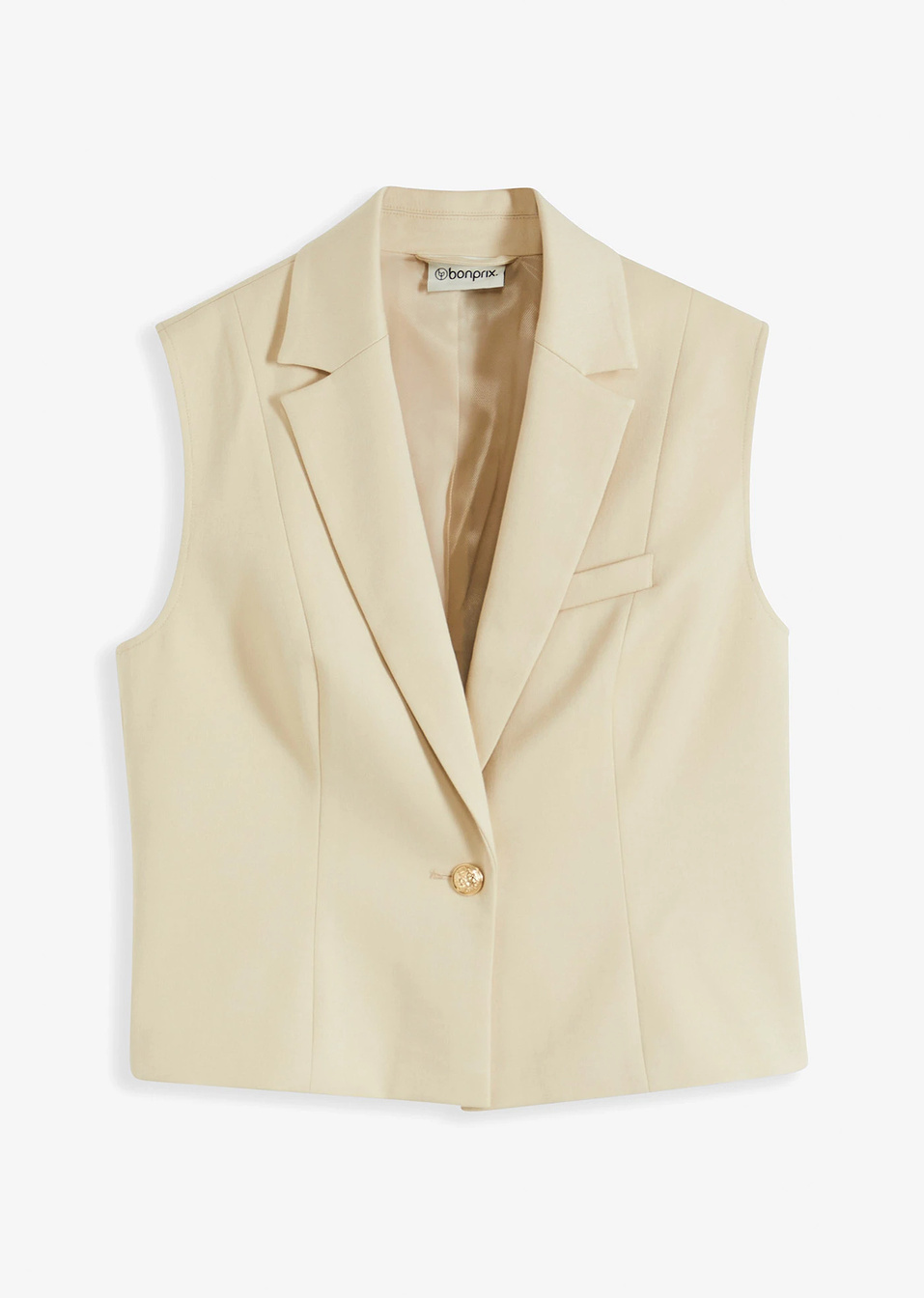 Елек в стил сако-Пясъчно-bonprix