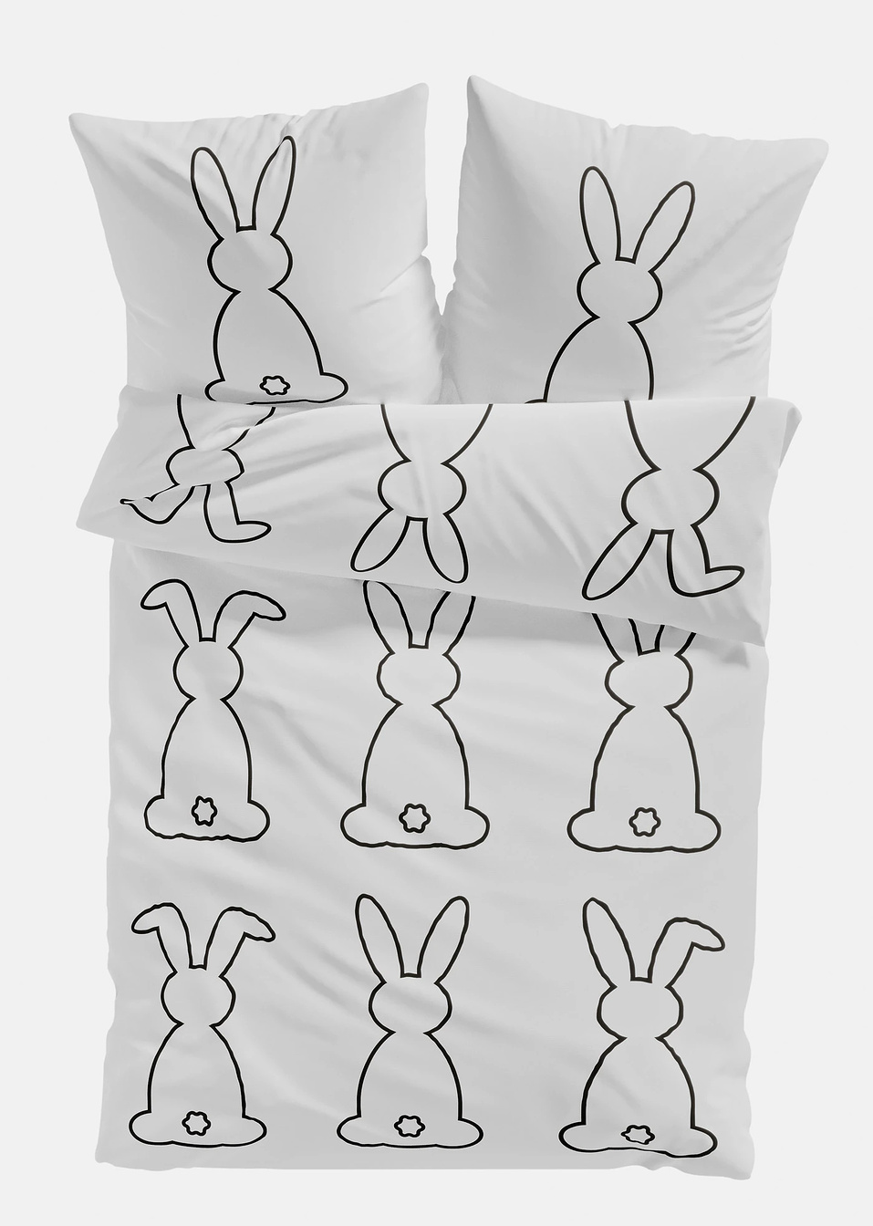 Παπλωματοθήκη με κουνέλια-Μαύρο/Λευκό-bonprix