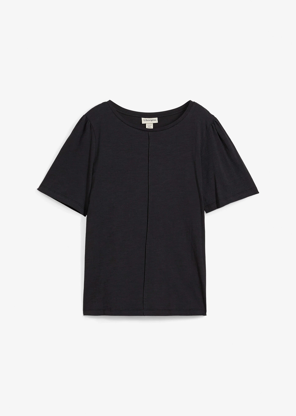 T-shirt από καθαρό βαμβάκι-Μαύρο-bonprix