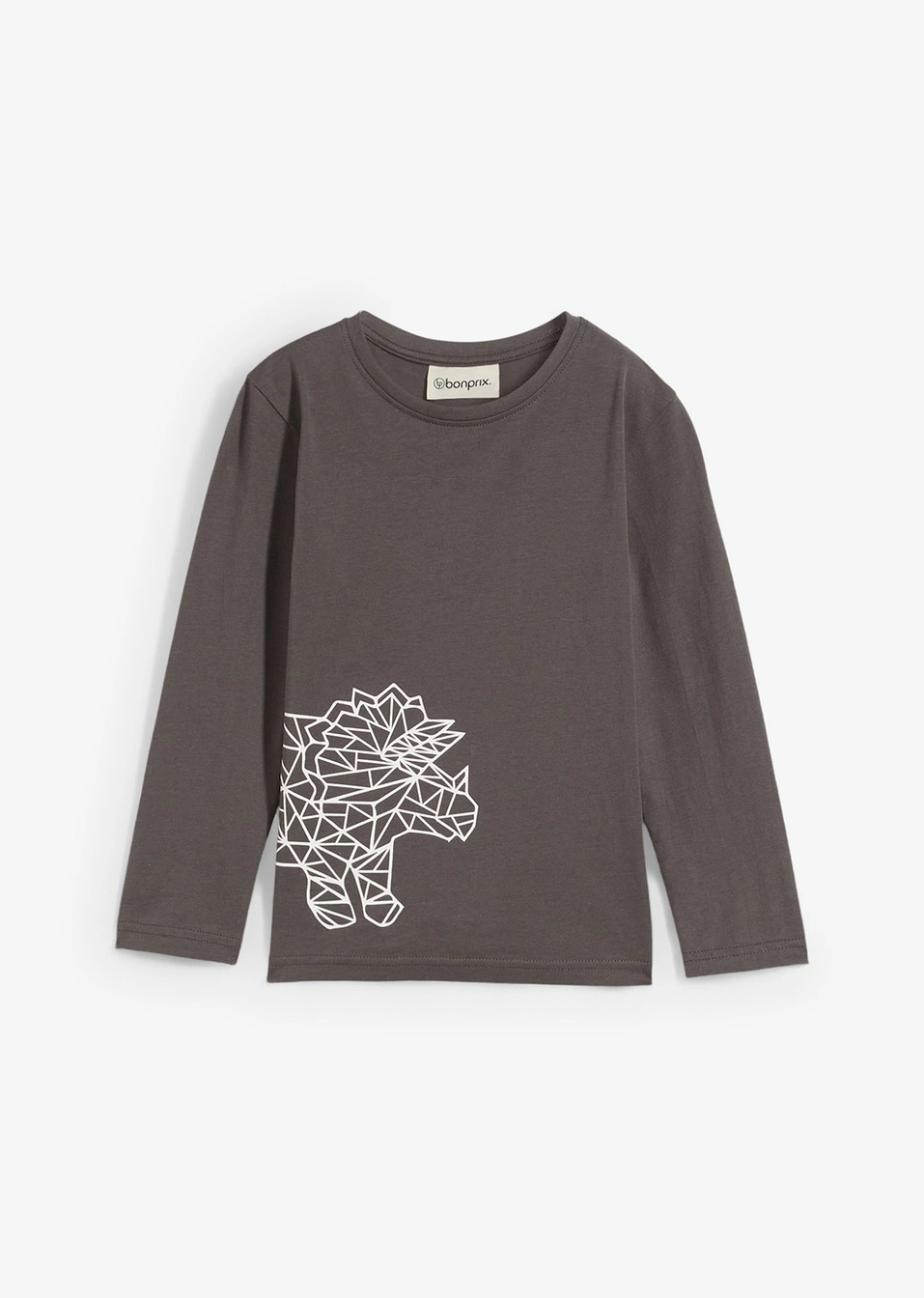 Блуза с дълъг ръкав от чист био памук-Шистово сиво-bonprix