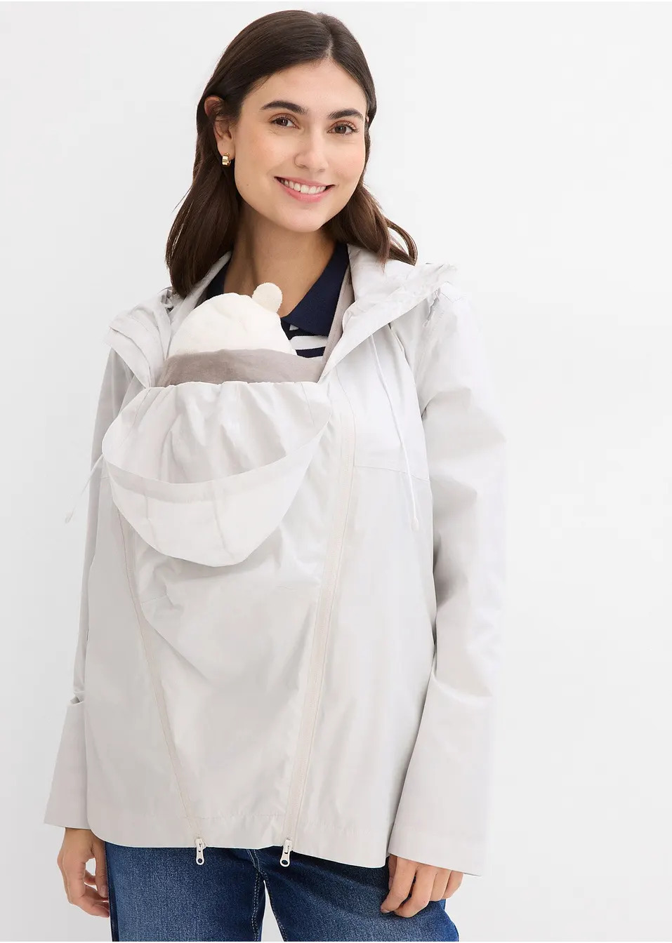 Πολύ ελαφρύ αντιανεμικό και αδιάβροχο τζάκετ εγκυμοσύνης με προσθήκη babywearing-bonprix