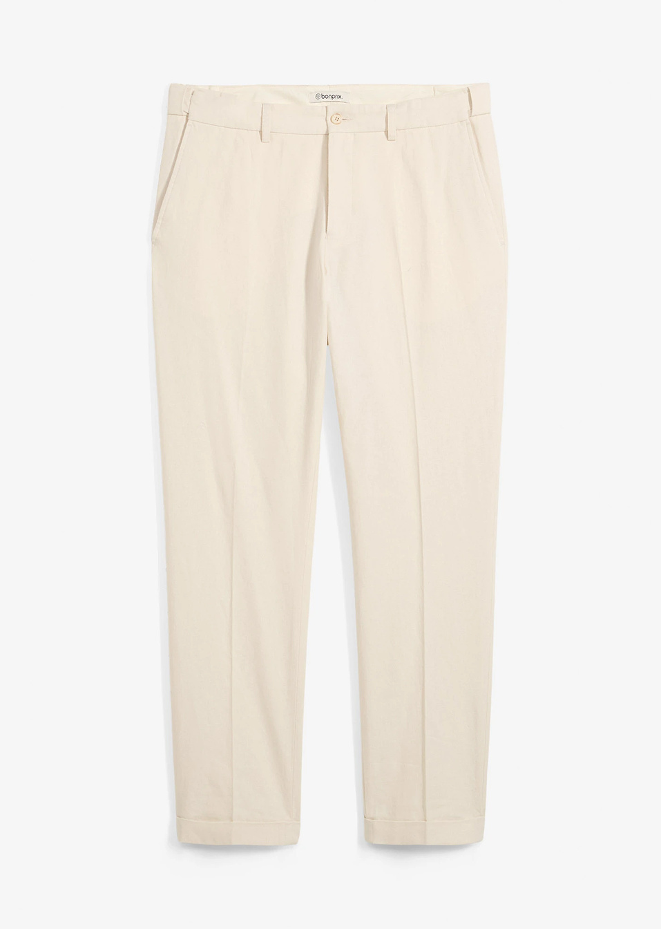 Παντελόνι με λινό, regular fit-Φυσικό-bonprix