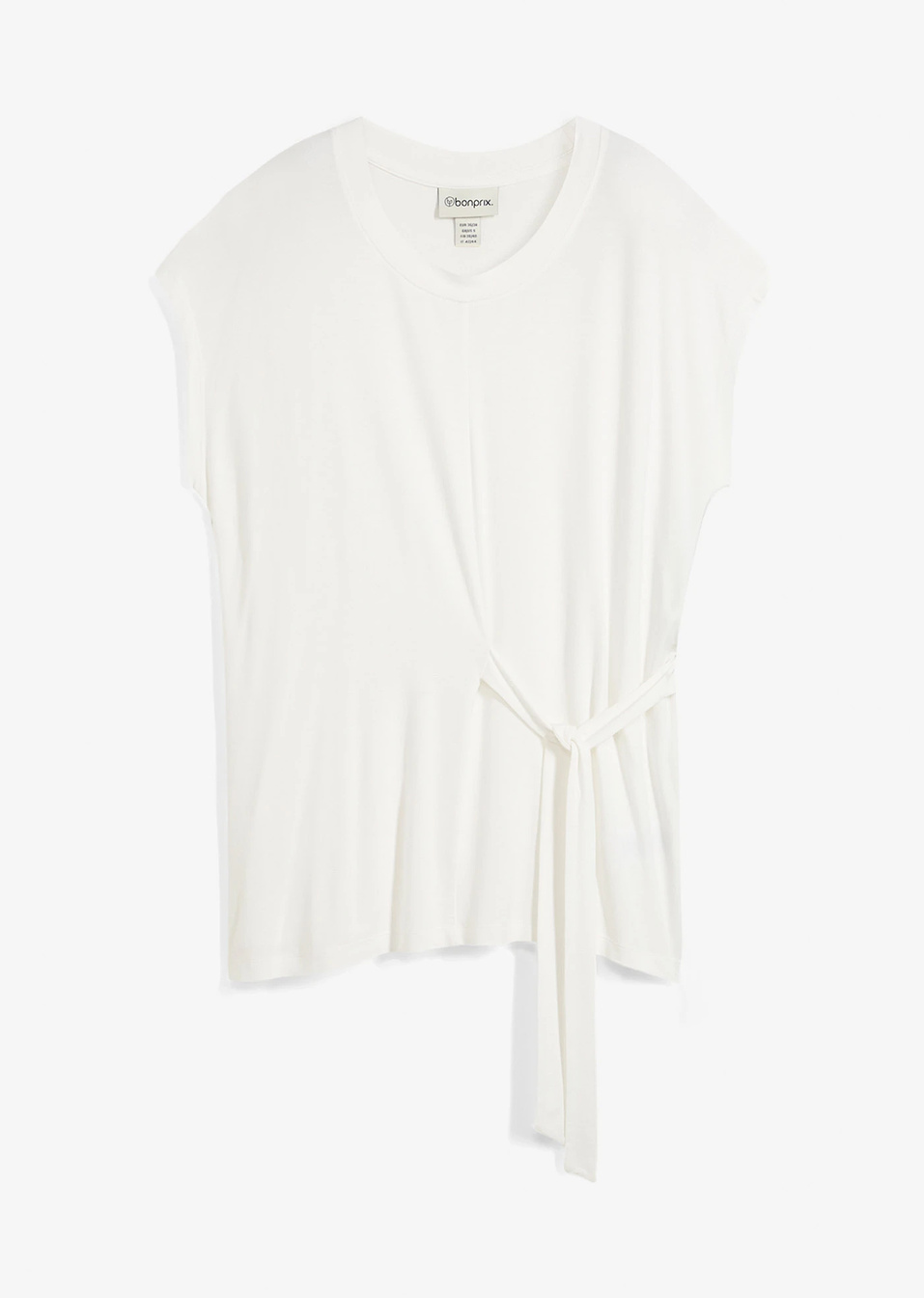 Μπλούζα από μαλακή σύμμεικτη βισκόζη-Λευκό κρεμ-bonprix