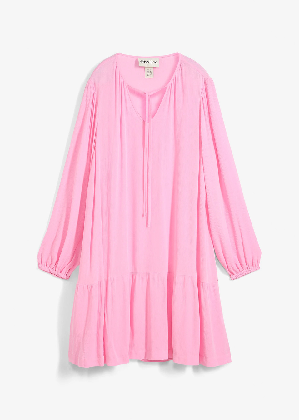 Φόρεμα σε γραμμή τουνίκ από χυτή βισκόζη-Ροζ-bonprix