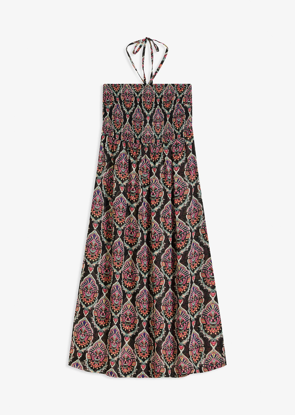 Φόρεμα για την παραλία από σιφόν-Μαύρο/Πολύχρωμο-bonprix