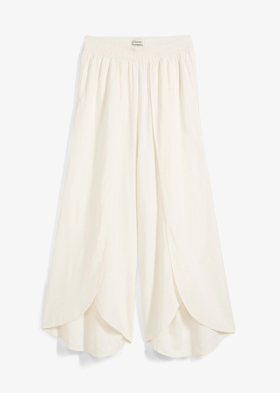 Панталон cropped с цепки-Кремаво бяло-bonprix