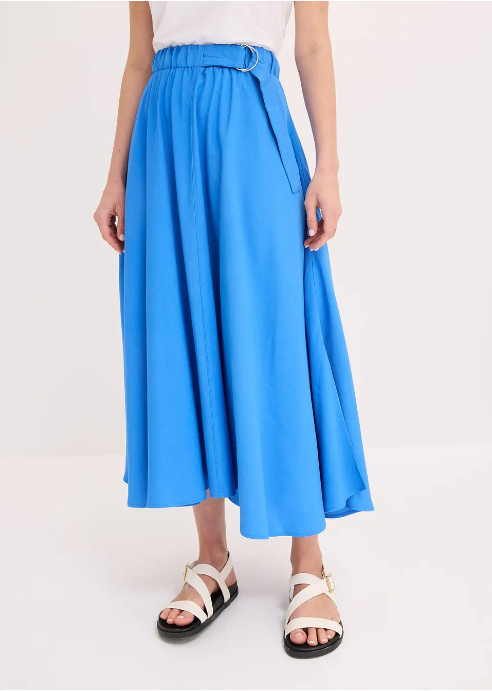 Φούστα από twill με χυτή σύμμεικτη βισκόζη-bonprix