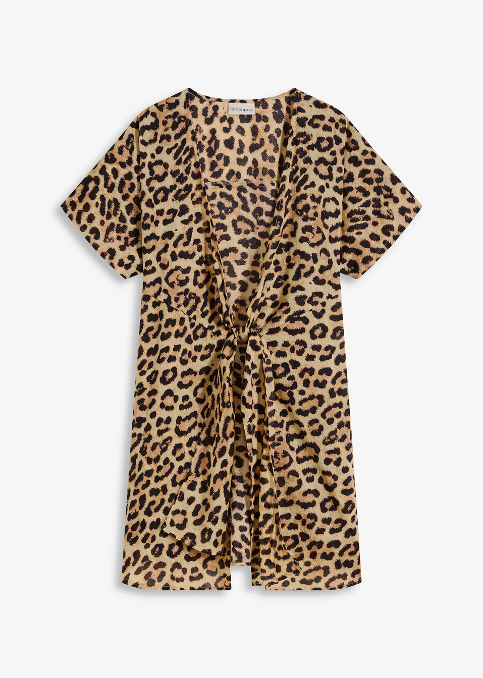 Διάφανη μπλούζα για την παραλία-Ανθρακί λεοπάρ-bonprix