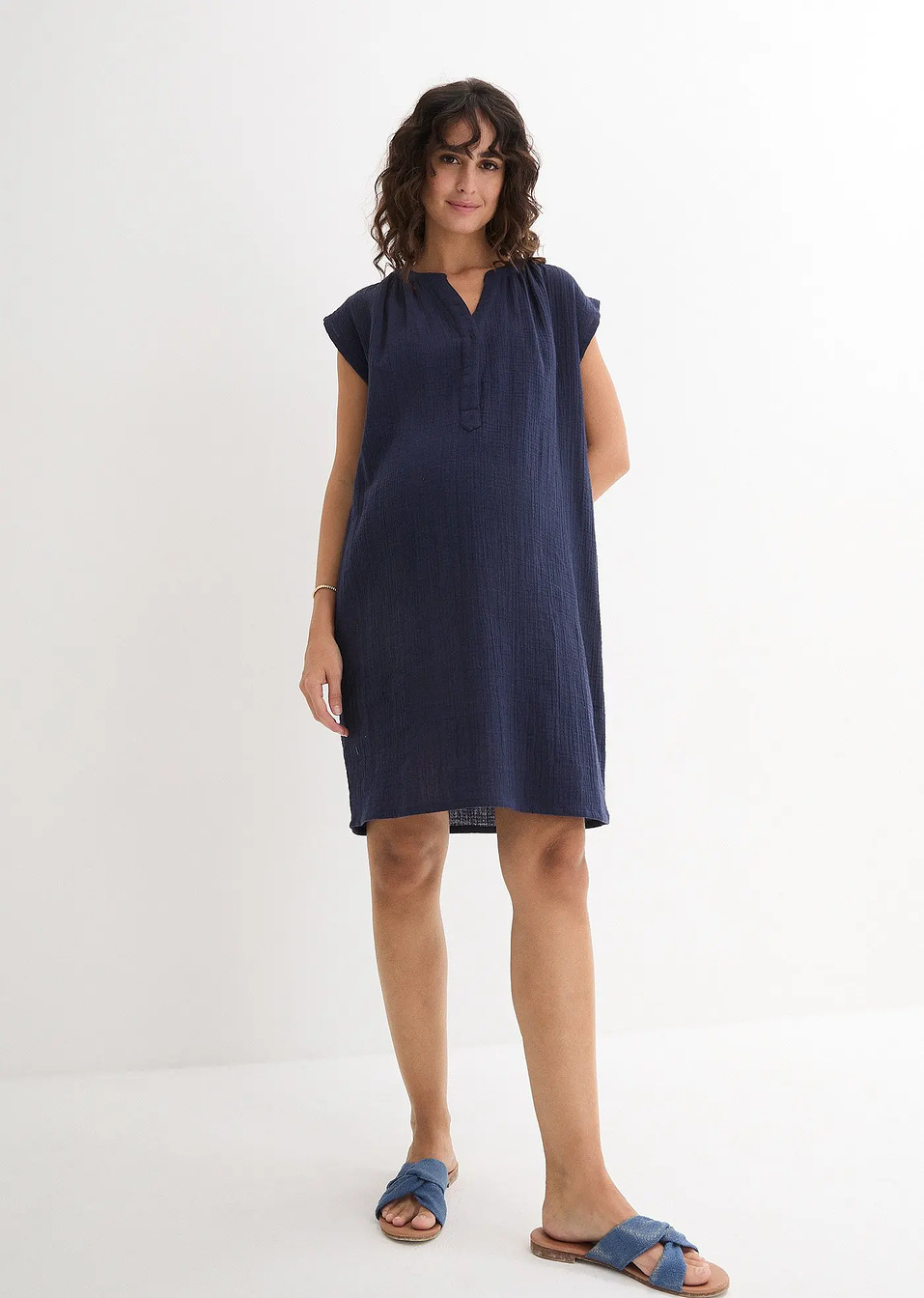 Φόρεμα εγκυμοσύνης και θηλασμού από βαμβακερή μουσελίνα-bonprix