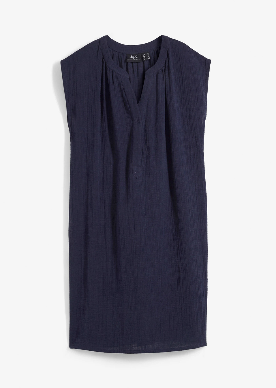 Φόρεμα εγκυμοσύνης και θηλασμού από βαμβακερή μουσελίνα-Μπλε σκούρο-bonprix