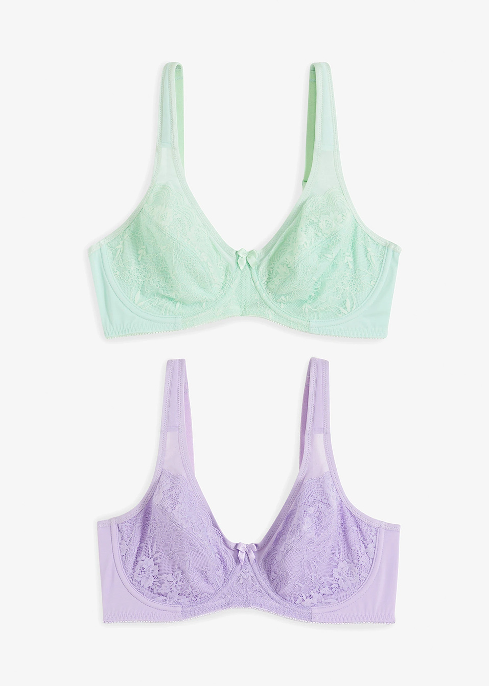 Σουτιέν minimizer με μπανέλα (συσκευασία των 2)-Πράσινο της μέντας + Μωβ ανοιχτό-bonprix