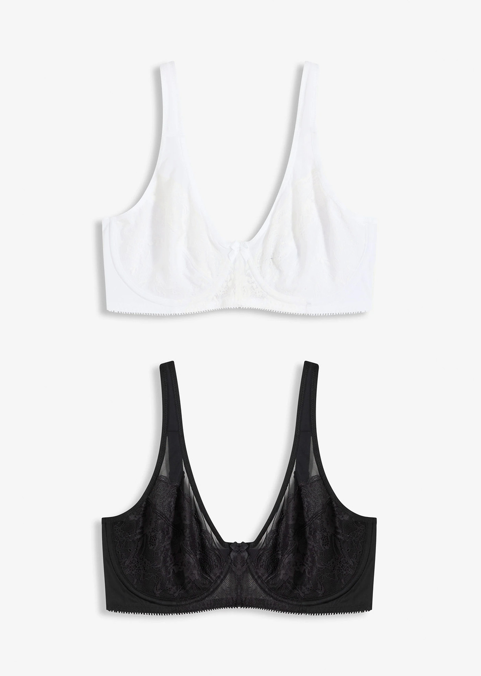 Σουτιέν minimizer με μπανέλα (συσκευασία των 2)-Λευκό + Μαύρο-bonprix