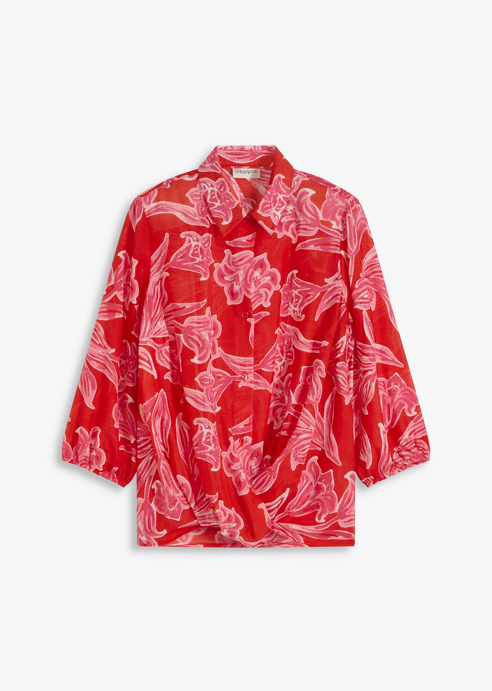 Εμπριμέ πουκαμίσα-Φούξια φλοράλ-bonprix