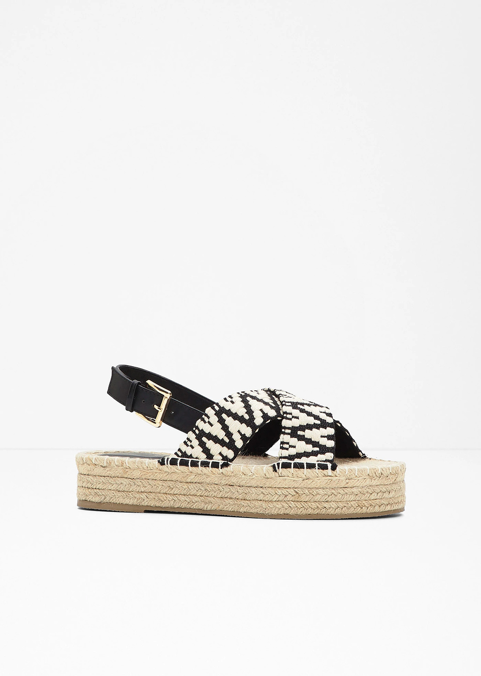 Πέδιλα με πλατφόρμα-Μπεζ/Μαύρο-bonprix