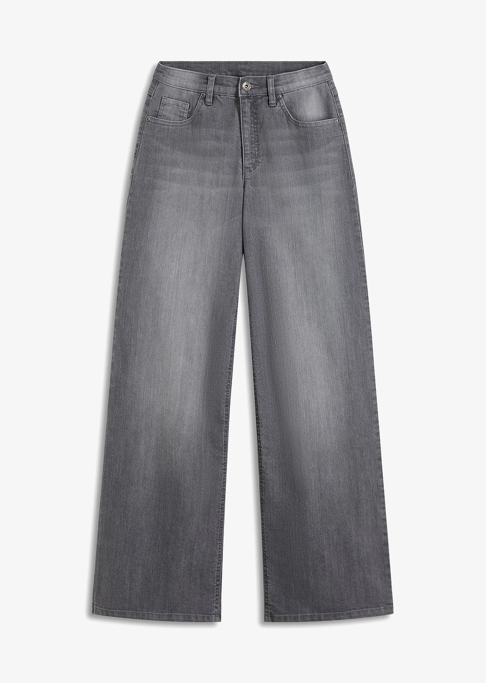 Ψηλόμεσο τζιν wide leg-Γκρι denim-bonprix