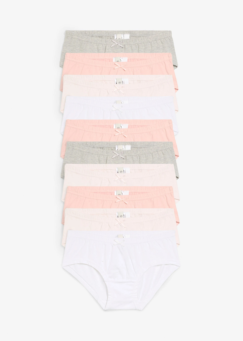 Φαρδύ σλιπ (συσκευασία των 10)-Ροζ vintage + Ασημί + Γκρι ανοιχτό μελανζέ + Λευκό-bonprix