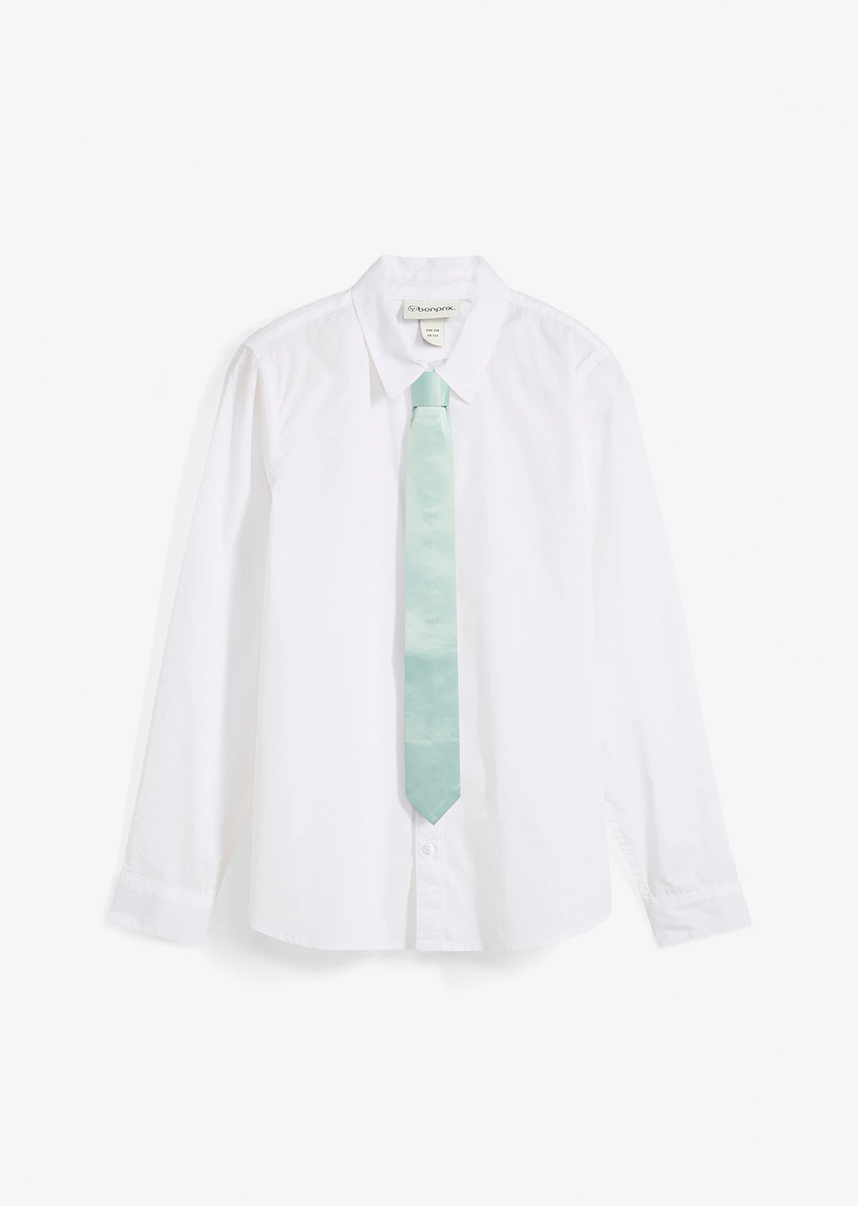 Μακρυμάνικο πουκάμισο και γραβάτα (σετ 2 τεμ.)-Λευκό-bonprix
