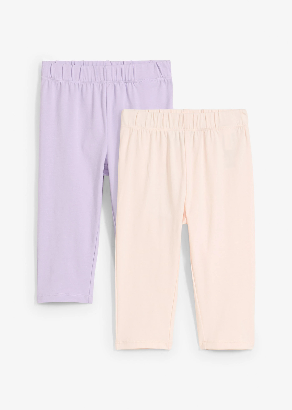 Κολάν κάπρι από ελαστικό βαμβάκι (συσκευασία των 2)-Ροζ παλ + Λιλά παστέλ-bonprix