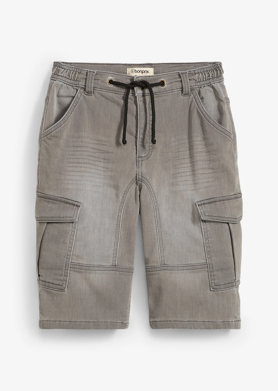 Τζιν βερμούδα φούτερ, regular fit-Γκρι ανοιχτό denim-bonprix