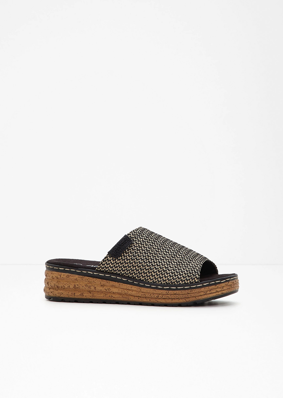 Παντόφλες με τακούνι πλατφόρμα Rieker-Μαύρο-Rieker