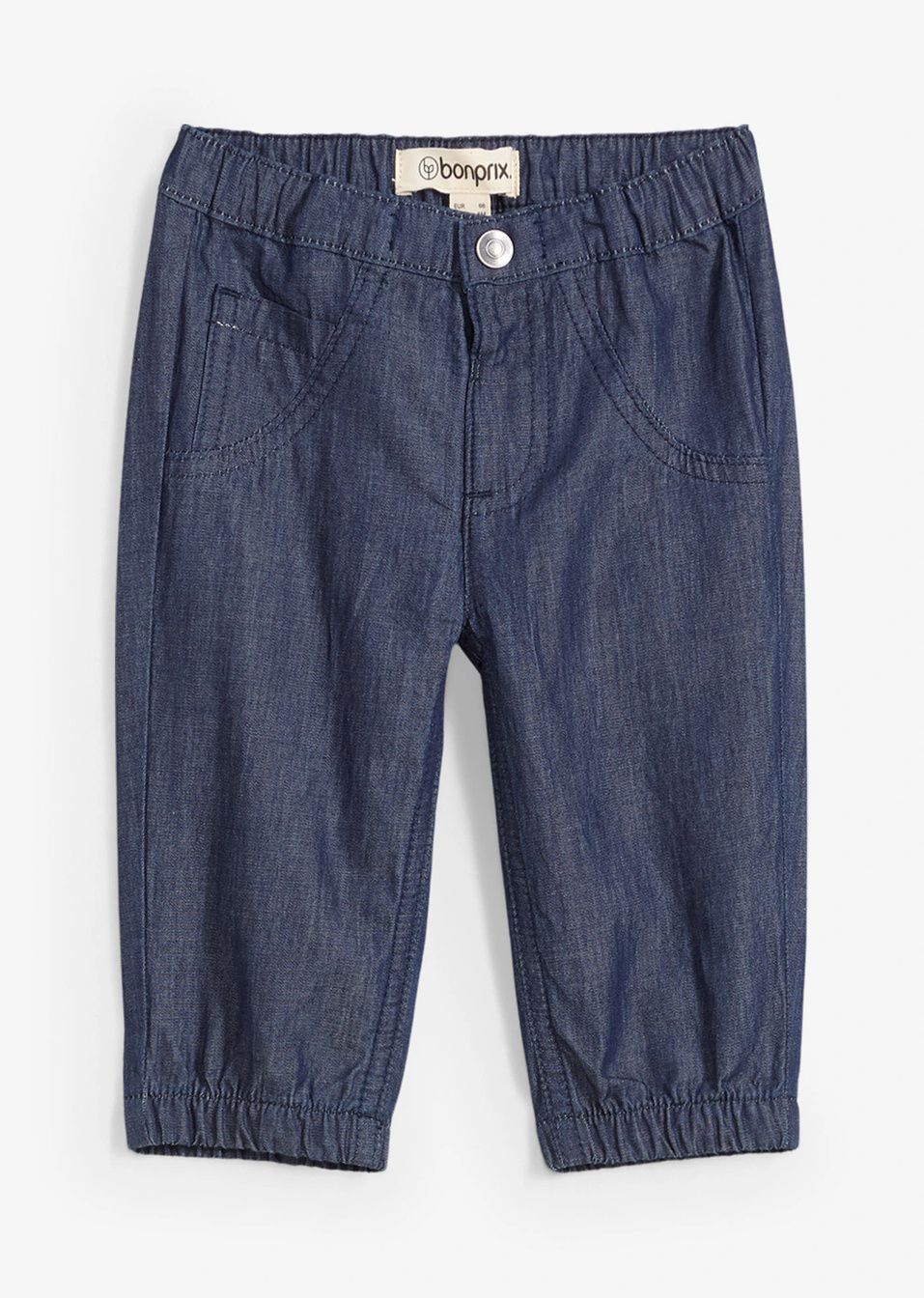 Τζιν με λάστιχο στη μέση από καθαρό βιολογικό βαμβάκι-Μπλε denim-bonprix