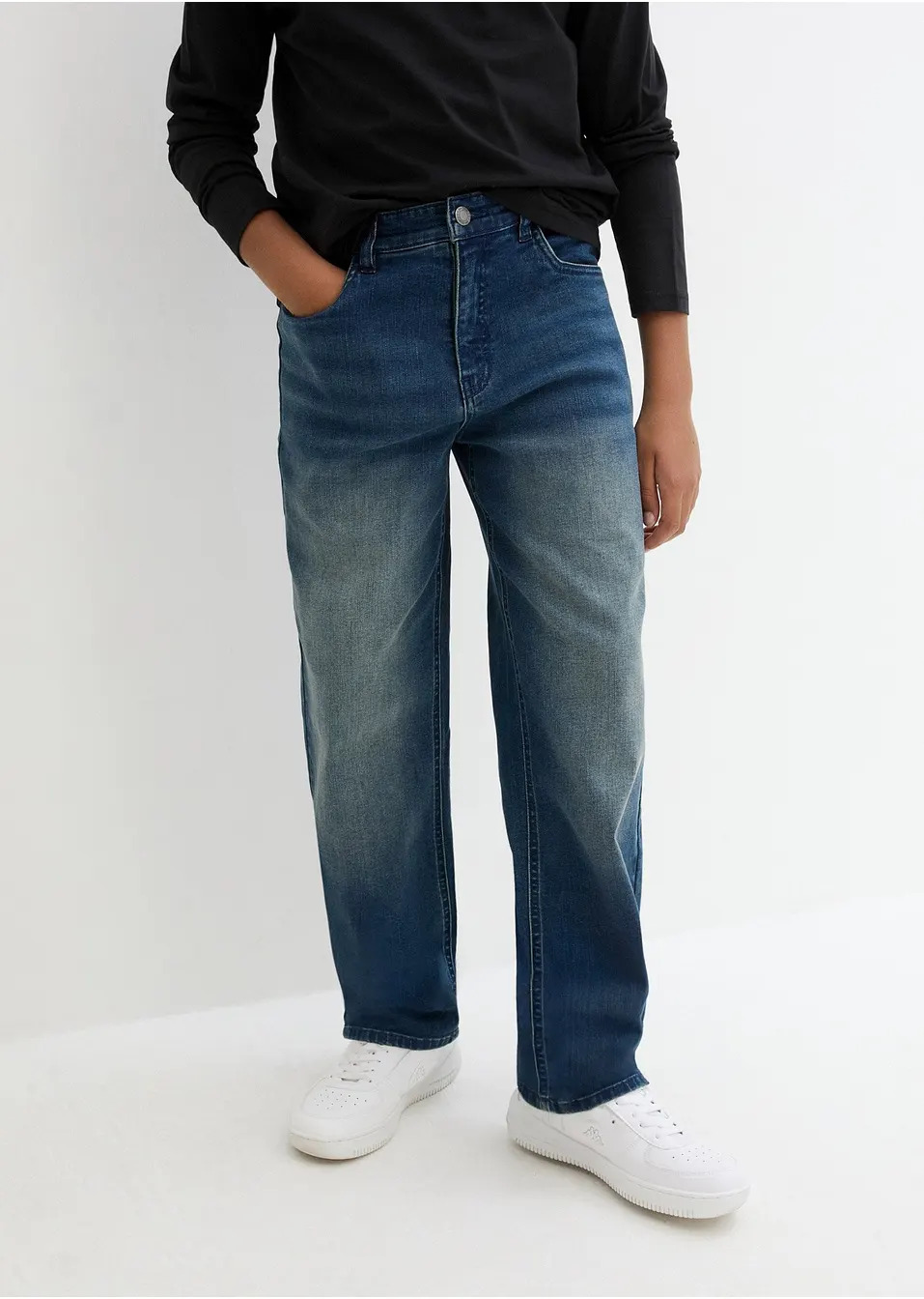 Ελαστικό τζιν wide leg, loose fit-bonprix