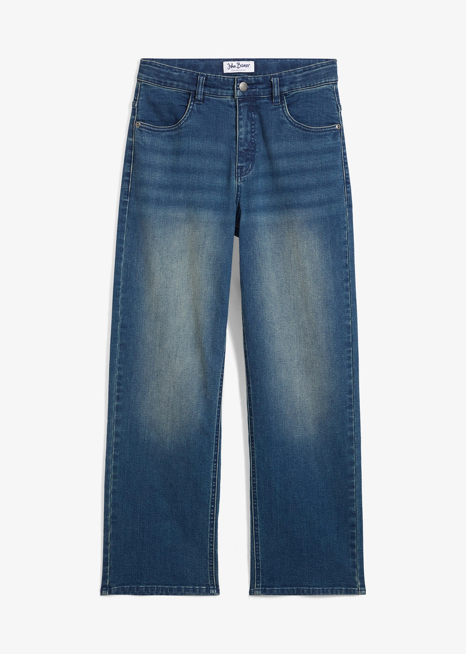 Ελαστικό τζιν wide leg, loose fit-Μπλε denim-bonprix