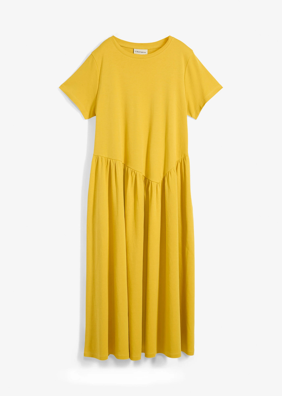Φόρεμα ζέρσεϊ από καθαρό βιολογικό βαμβάκι-Κίτρινο curry-bonprix