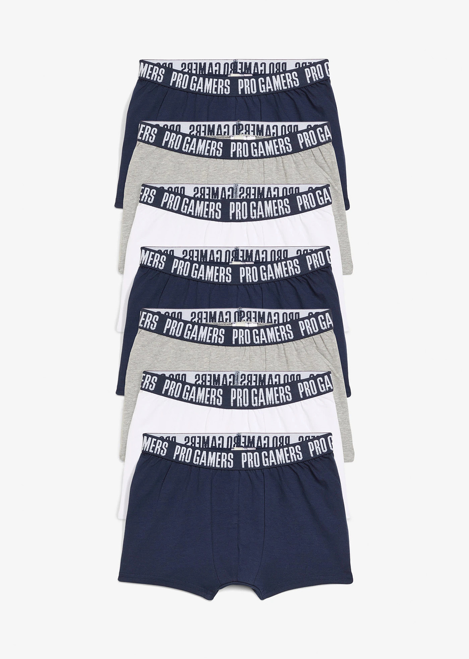 Μποξεράκι (συσκευασία των 7)-Λευκό + Γκρι ανοιχτό μελανζέ + Μπλε σκούρο-bonprix