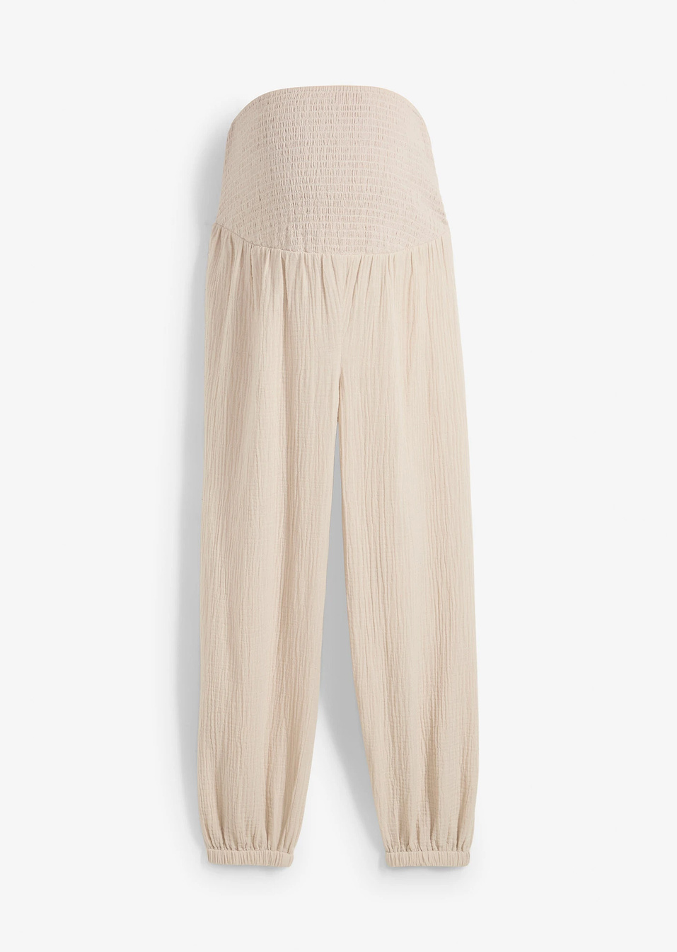 Панталон за бременни 2 в 1 от муселин от чист памук-Каменно сиво-bonprix