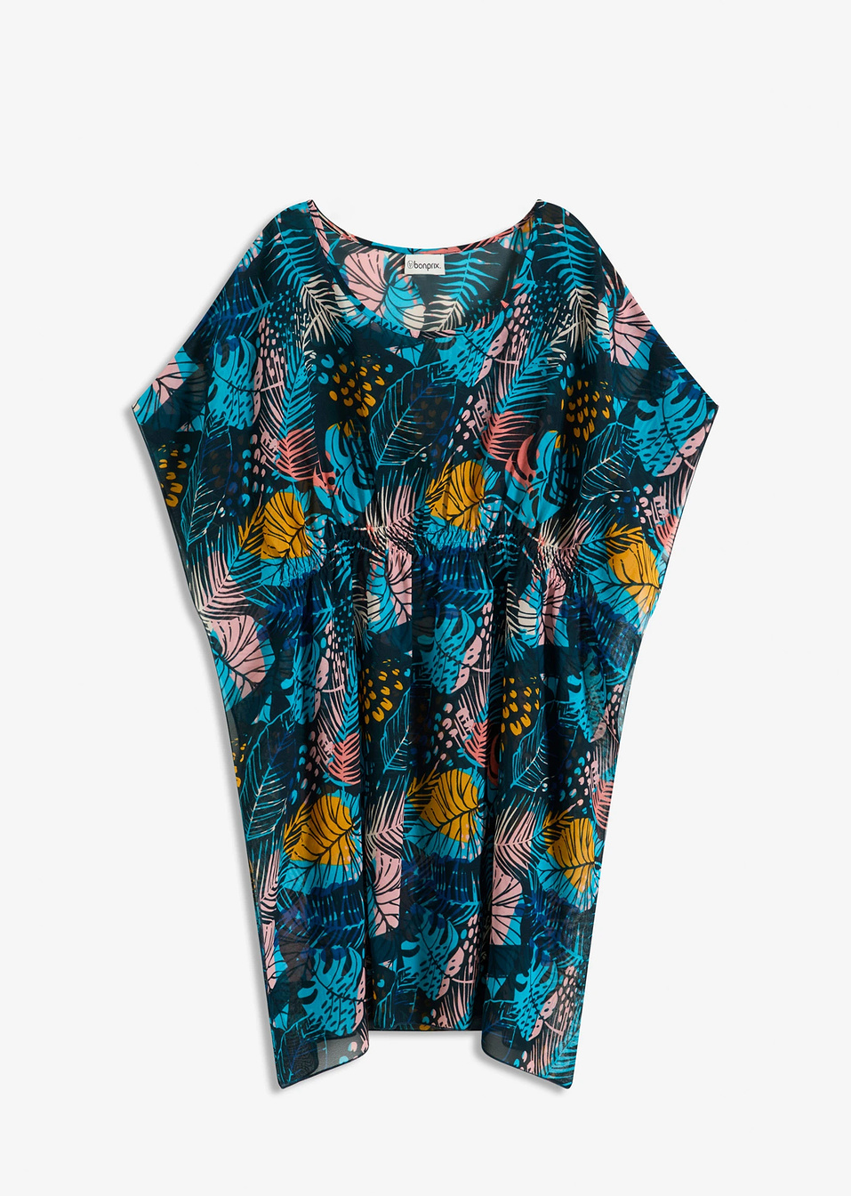 Τουνίκ για την παραλία από σιφόν-Μπλε/Κίτρινο-bonprix