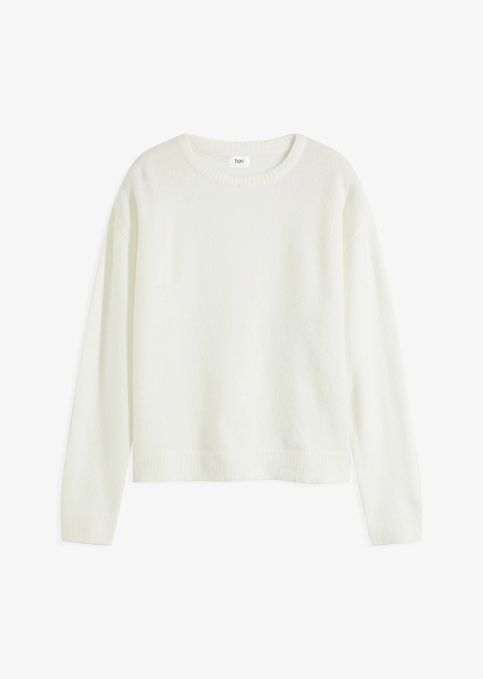 Πουλόβερ oversized-Λευκό κρεμ-bonprix