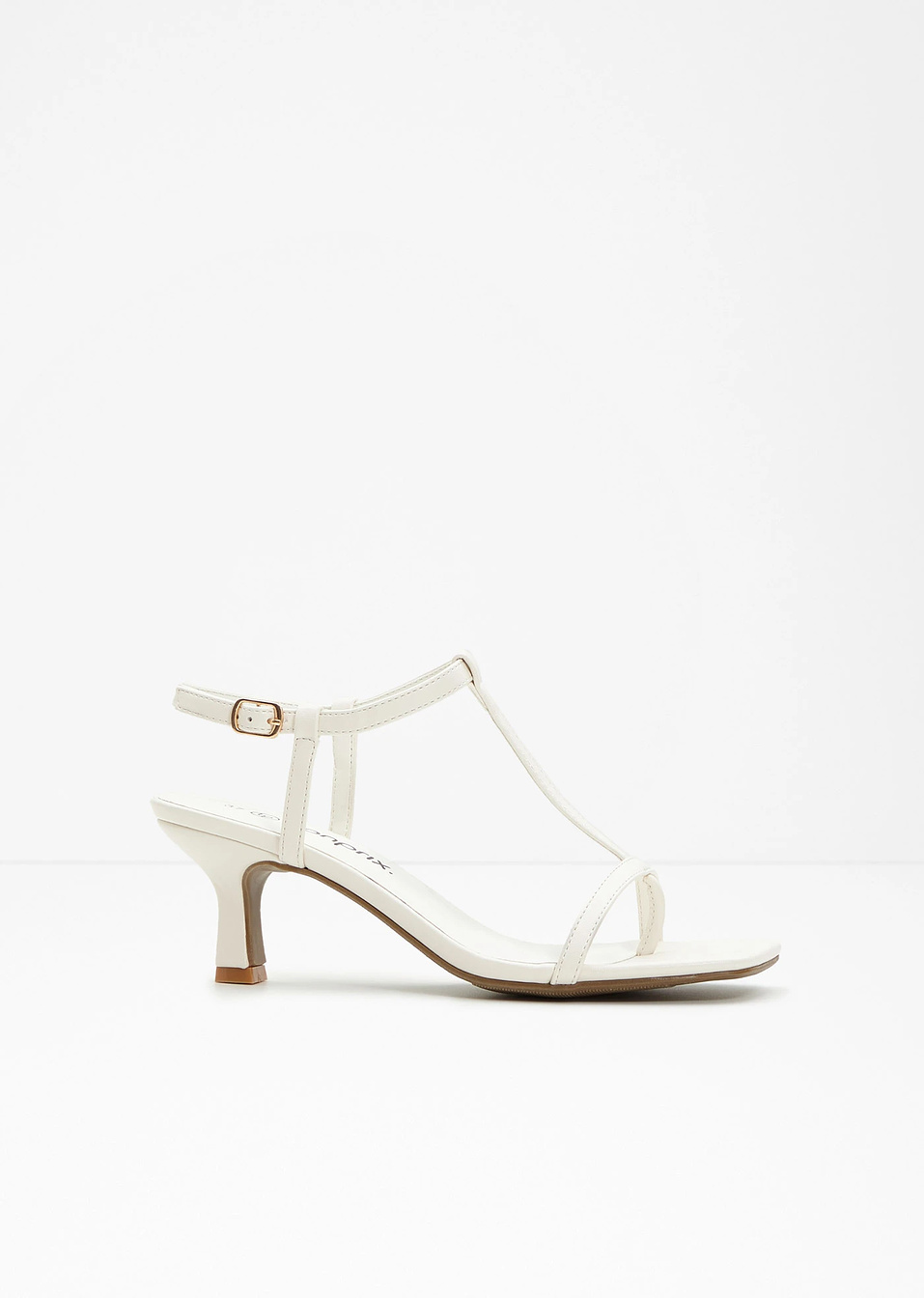 Πέδιλα με τακούνι-Λευκό κρεμ-bonprix