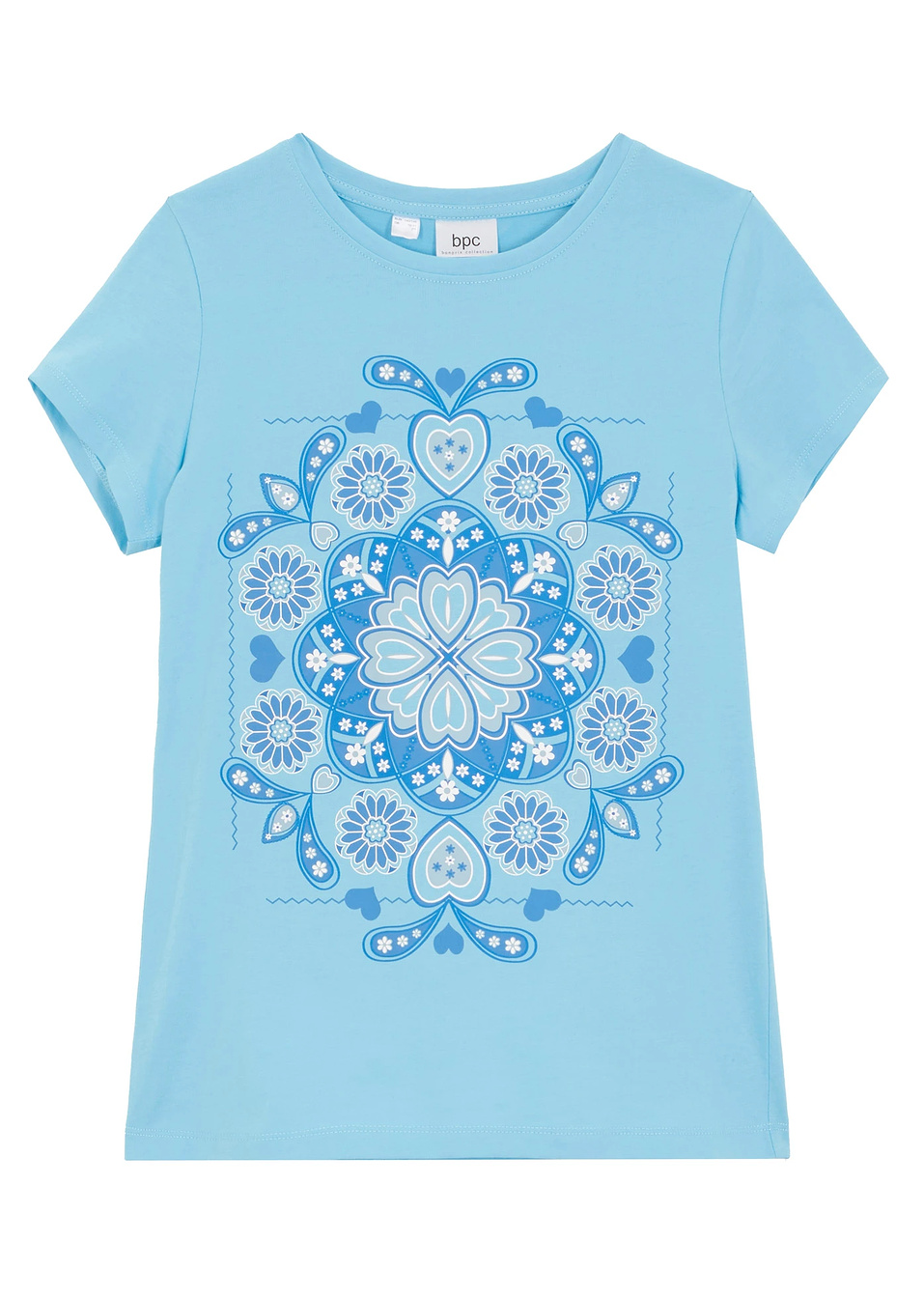 Тениска от био памук-Небесно синьо-bonprix