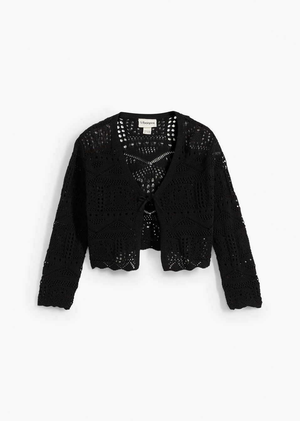Дантелена жилетка-Черно-bonprix
