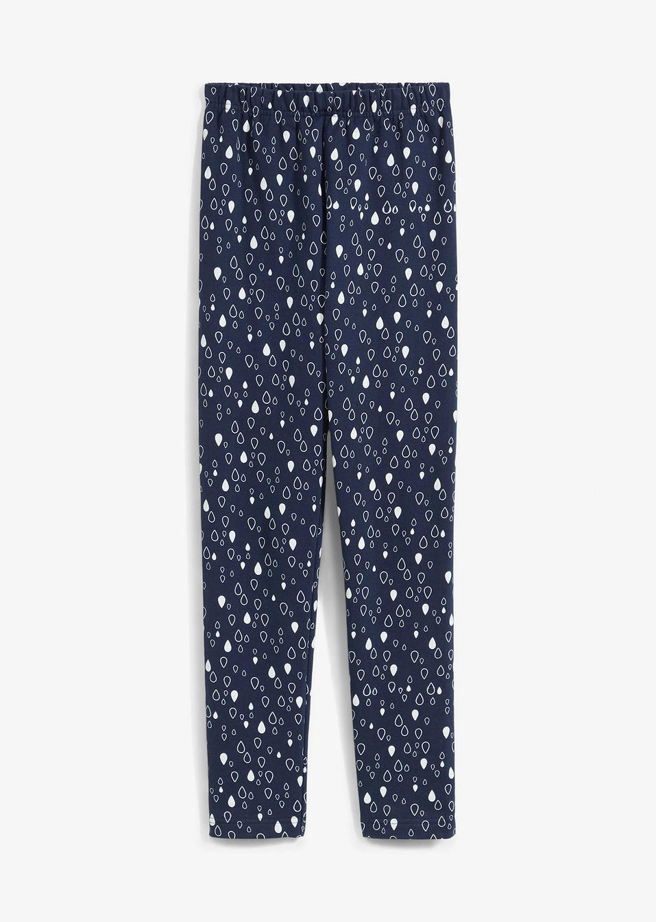 Ισοθερμικό κολάν από βιολογικό βαμβάκι-Μπλε σκούρο/Λευκό κρεμ-bonprix