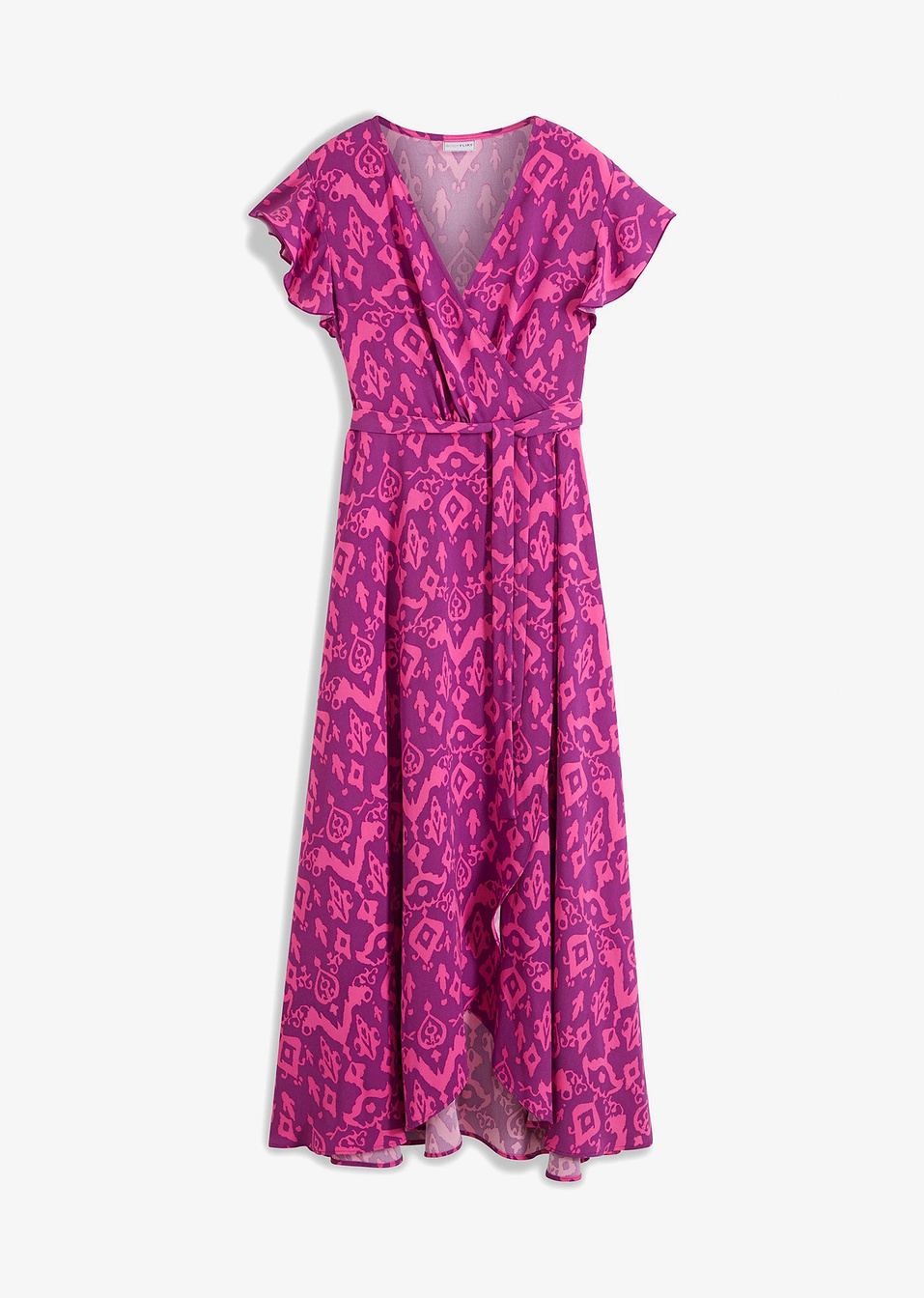 Εμπριμέ φόρεμα σε γραμμή φάκελο-Βιολετί με γεωμετρικό μοτίβο-bonprix