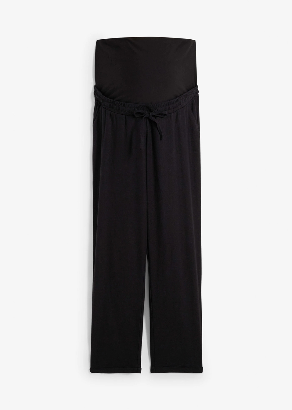 Панталон за бременни от смесен лен, straight-Черно-bonprix