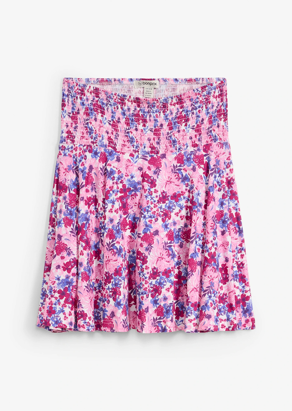 Пола панталон за бременни 2 в 1 от жарсе-Фуксия флорално-bonprix